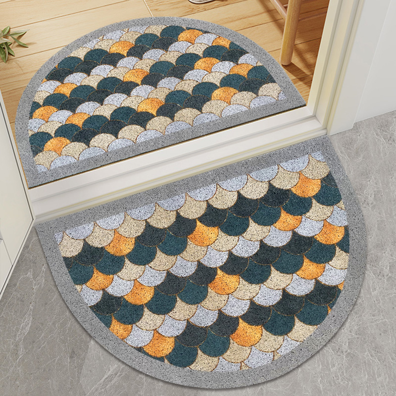 丝圈入户门地垫半圆形轻奢门口门外进门垫子防滑家用玄关除尘脚垫