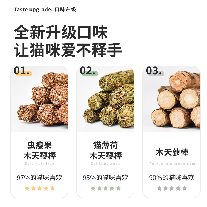 猫薄荷猫咪专用磨牙棒加粗幼猫换牙期木天蓼洁齿玩具逗猫棒啃咬棒