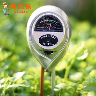 3合1园艺检测仪土壤湿度酸碱度光照度测量花盆植物土壤PH值测试笔