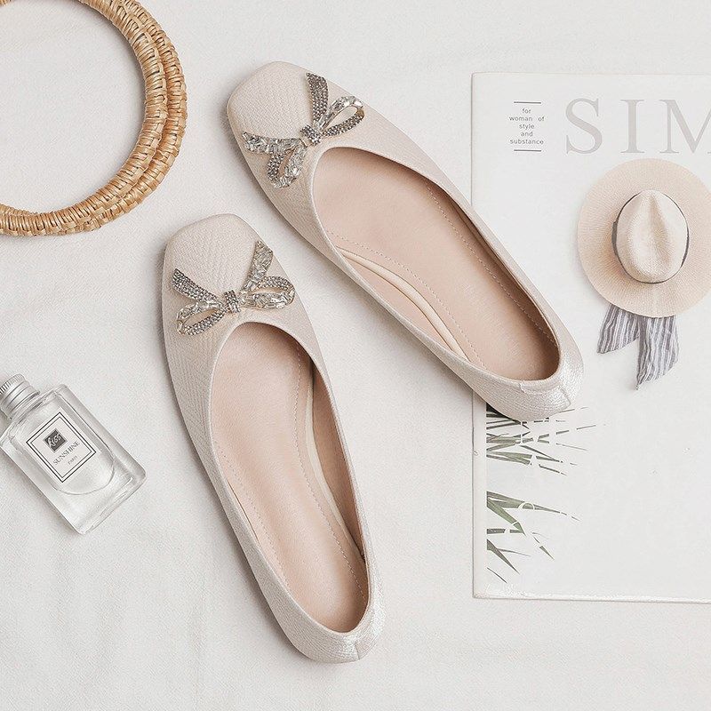 豆豆鞋女2024年春秋季新款百搭浅口平底晚晚温柔四季单.鞋女仙女,女鞋,浅口单鞋,淘宝优惠券,粉丝福利购,淘宝优惠卷