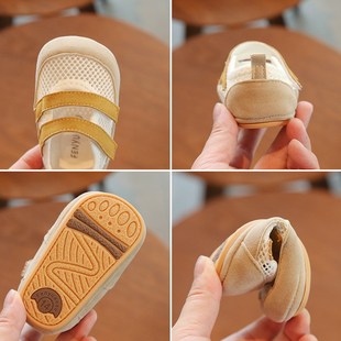 2025夏季婴儿学步鞋网面软底一C岁男宝宝凉鞋包头婴幼儿一阶段鞋