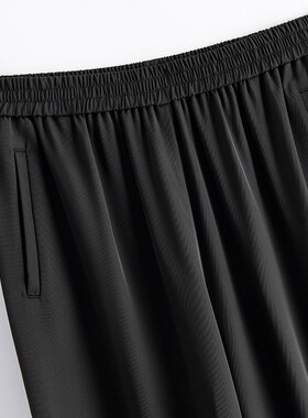 阿月大码休闲薄款阔腿裤女202A4夏装新款松紧腰女士拖地裤200斤