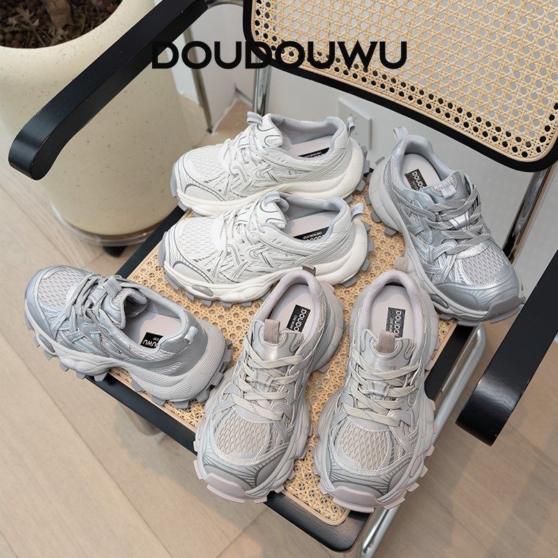 豆豆屋厚底老爹鞋女网面透气2025新款韩版L潮运动休闲松糕中跟女,女鞋,老爹鞋,淘宝优惠券,粉丝福利购,淘宝优惠卷