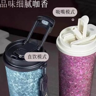 保温水杯车载大容量吸管外X带随行钛杯子 纯钛咖啡杯内外纯钛新款
