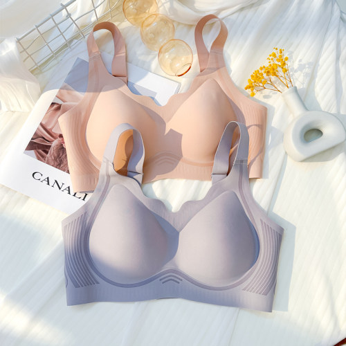 大胸显小胸内衣女薄款无s痕无钢圈聚拢调整收副乳防下垂文胸罩夏