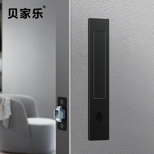 木门移门锁卫生间推拉门锁厨房阳台趟门折叠门美式嵌入.式隐形钩