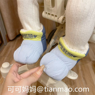 加绒保暖6一12月婴儿宝宝鞋 新生儿鞋 子0 3月冬季 袜棉 T软底步前鞋