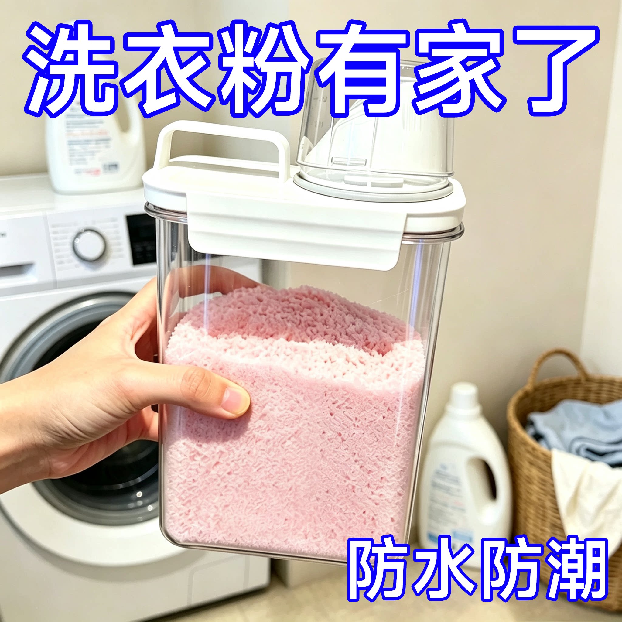 家用大容量洗衣粉洗衣液收纳盒