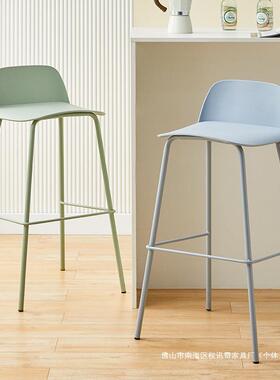 北欧吧台椅网红家用高脚椅子现代简约咖啡厅吧台凳奶茶店前台高椅
