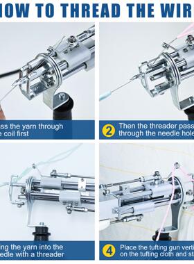 跨境跑量tufting gun簇绒枪地毯簇绒机割绒地毯织机织枪织布机