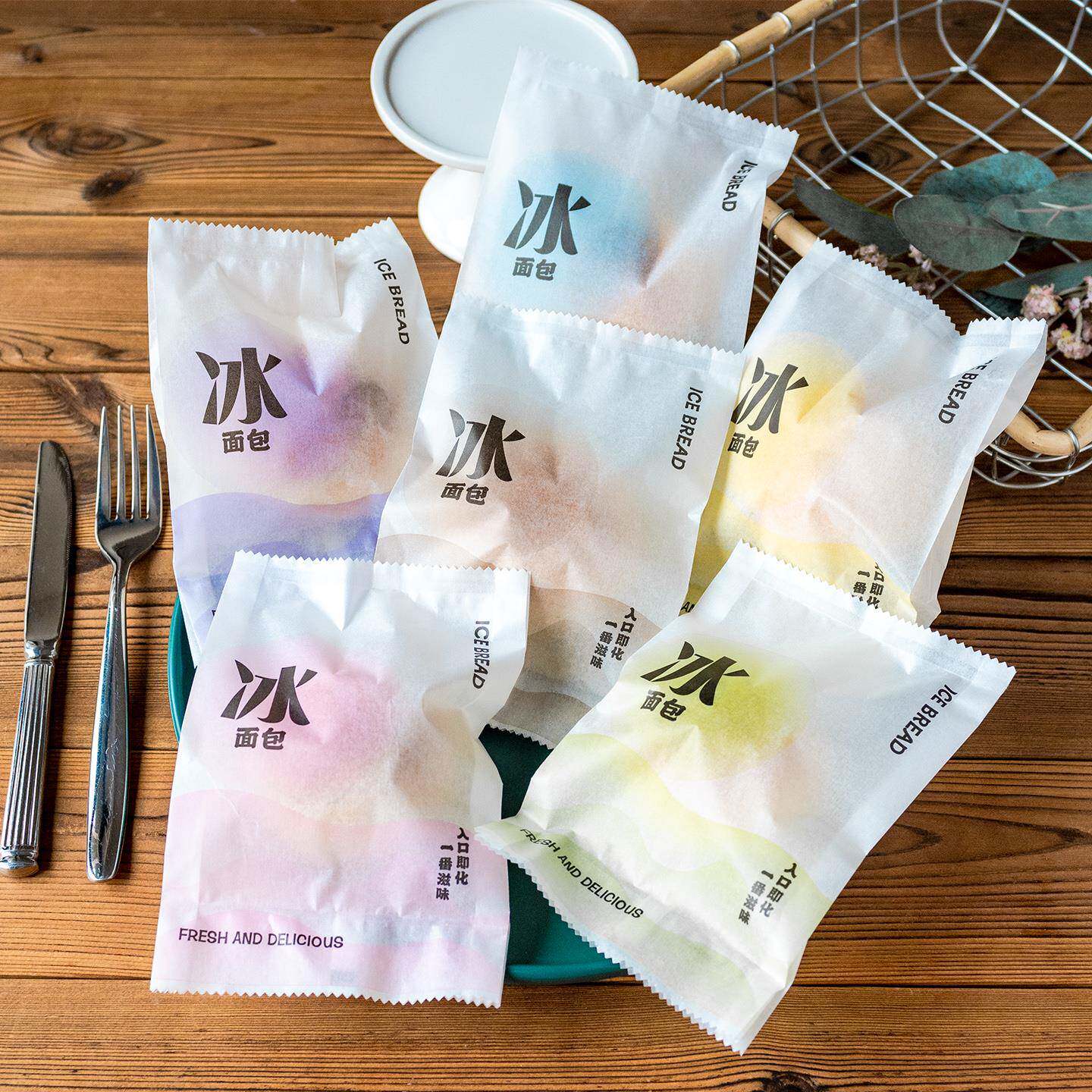 冰面包包装袋白色棉纸烘焙覆膜冷藏防水打包密封奶酪泡芙机封袋子