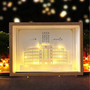 中空玻璃相框摆件高级感纸雕发光ins风创意文创礼物画框空框装裱