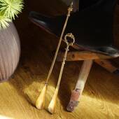 器 器玄关长柄提鞋 费灵家居印度进口手工覆古黄铜鞋 拔子黄铜穿鞋