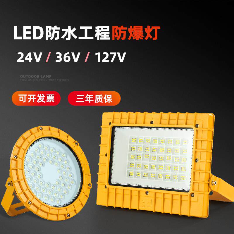 低压12V24V36Vled防爆灯127V伏矿井探照投光射灯防水泛光灯照明灯