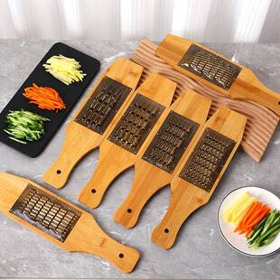图秦14号16号竹板刨丝器不锈钢铜片罗卜刨多功能切菜木修手拉刨子
