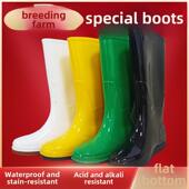 中高防水鞋 平底防粘雨靴 加厚防 猪饲鞋 采购产品农场专用靴