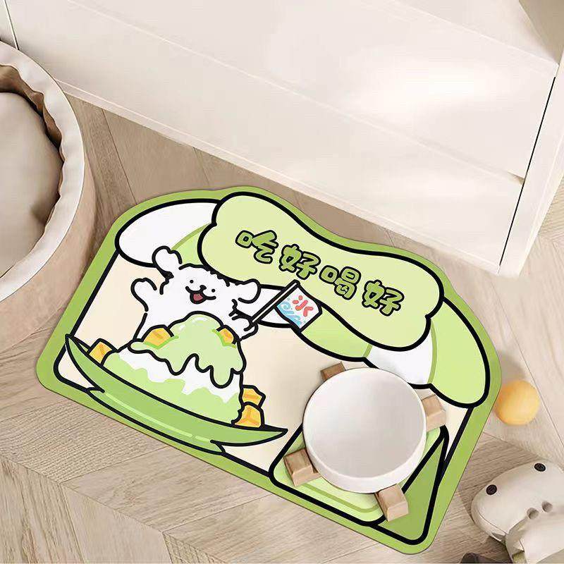 卡通线条小狗宠物餐垫吸水防滑不沾猫垫子防抓猫狗碗盘垫浴室地垫,居家布艺,厨房地垫,淘宝优惠券,粉丝福利购,淘宝优惠卷