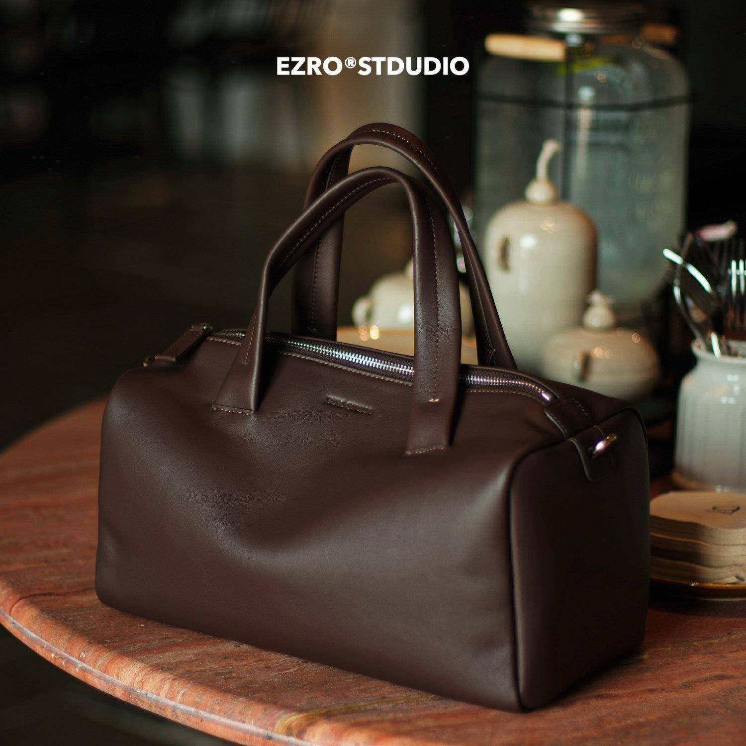 一作 头层牛皮真皮波士顿包美拉德风斜挎大容量新款女包,箱包皮具/热销女包/男包,波士顿包,淘宝优惠券,粉丝福利购,淘宝优惠卷