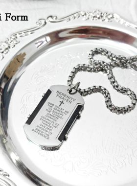 Anti Form美式狗牌身份牌项链男士饰品美式潮牌金属牌吊坠