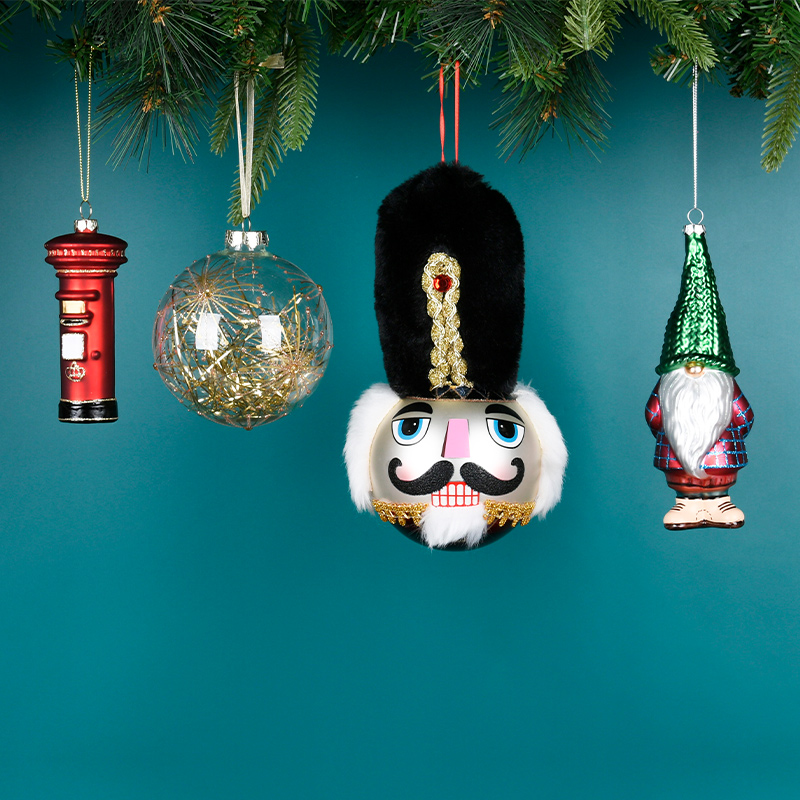 圣诞节装饰用品玻璃造型彩绘挂饰圣诞树挂件玻璃吊球橱窗场景布置