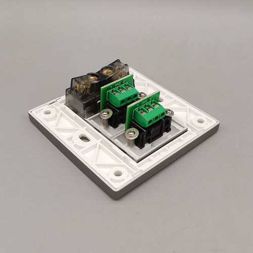 深灰色86型2个莲花音频免焊二插电源插座双孔AV音频免焊二眼二孔