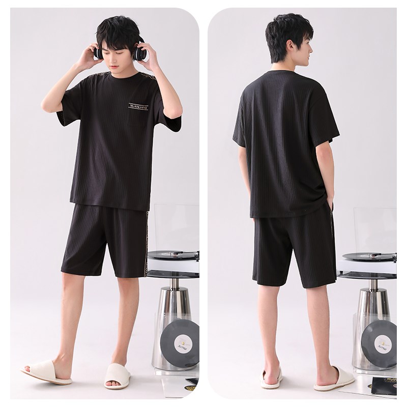 轩靓睡衣男士夏季纯棉短袖短裤夏天薄款休闲家居服男大码两件套装