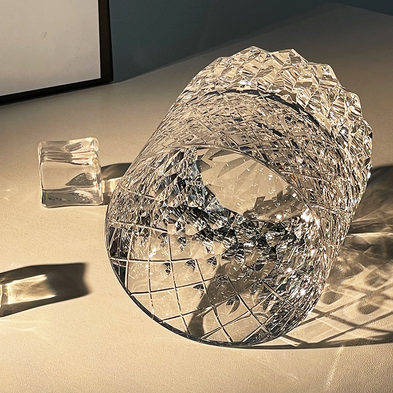 K9水晶玻璃威士忌洋酒杯高级感手工雕刻高档杯子送礼礼盒装一对