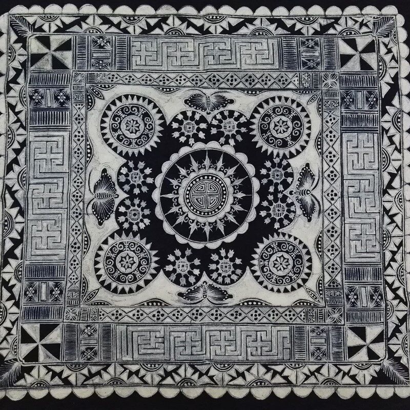 蜡染抱枕订制纯手工制作草木染民族特色抱枕图案定做车枕沙发抱枕