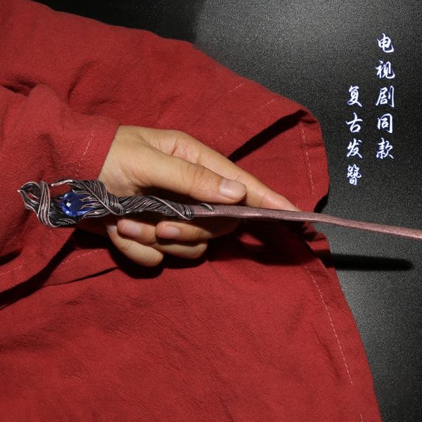 做旧盘发同款发簪李沁于登登高级配饰簪子金属发钗复古请君纯银感