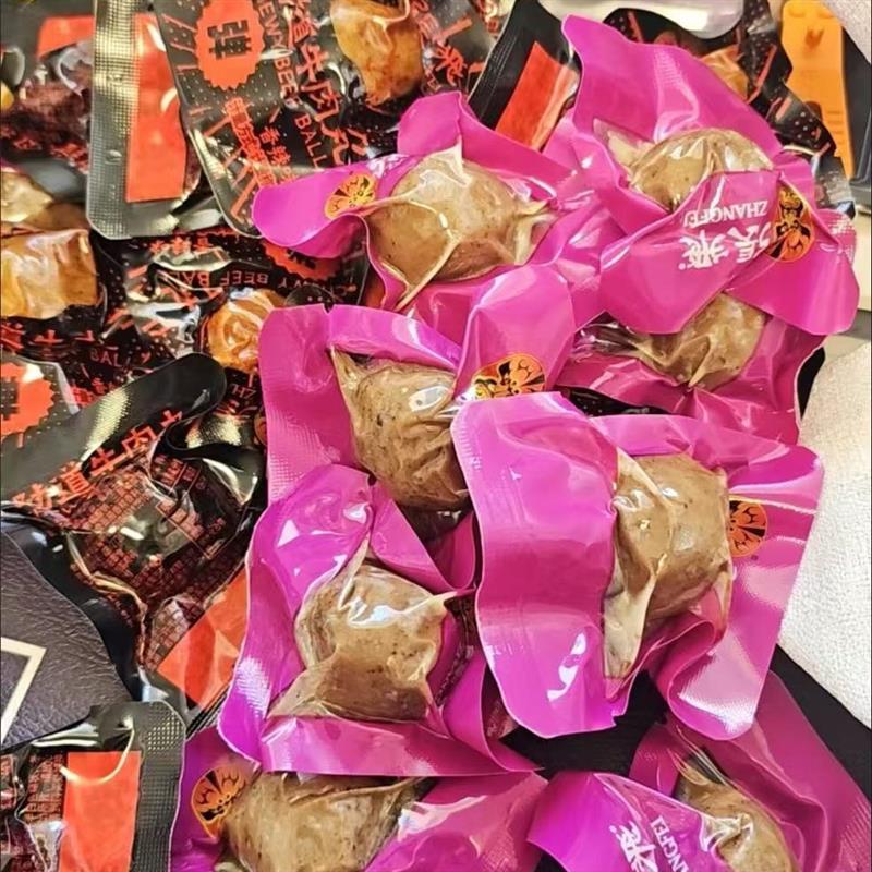 新货张飞劲道牛肉丸香辣丸