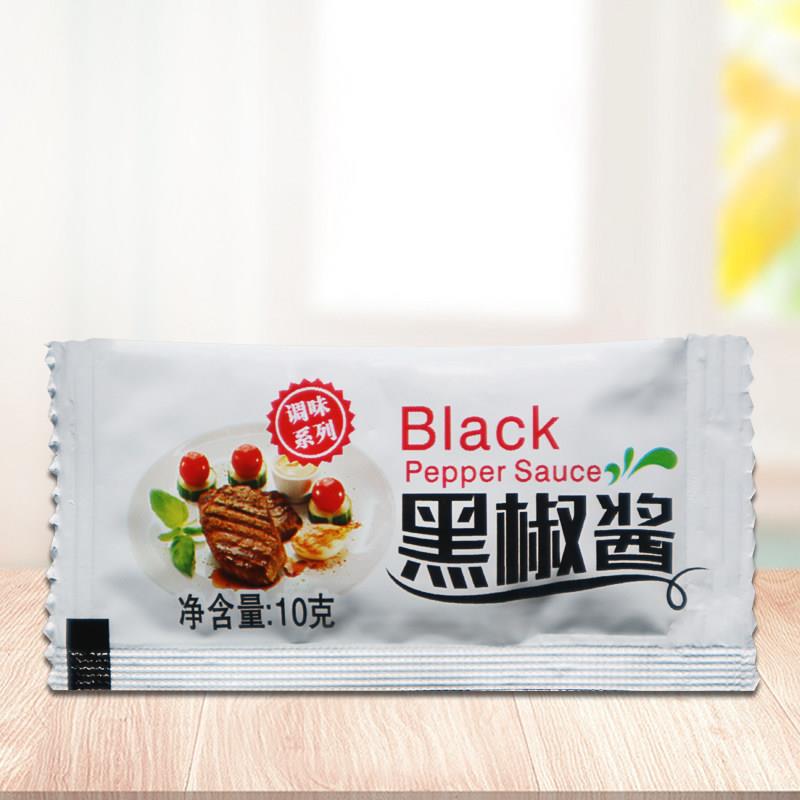 现货泰将黑椒酱整箱10g*600小包烧烤牛排酱意大利面酱葱抓饼西餐