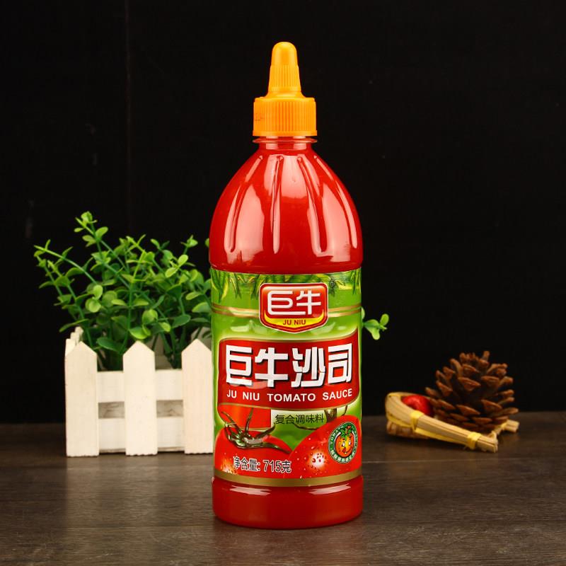现货巨牛番茄沙司715g*12瓶番茄酱汉堡面 面包意大利面 面葱抓饼