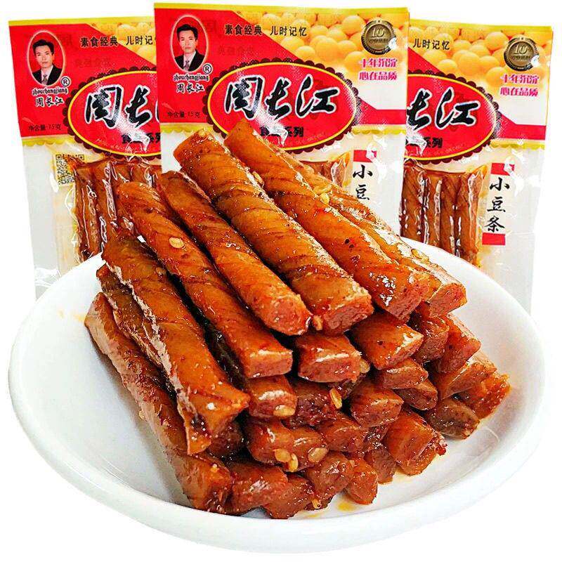 现货周长江小豆条辣条零食豆筋麻辣小零食80后90回忆怀旧儿时素牛