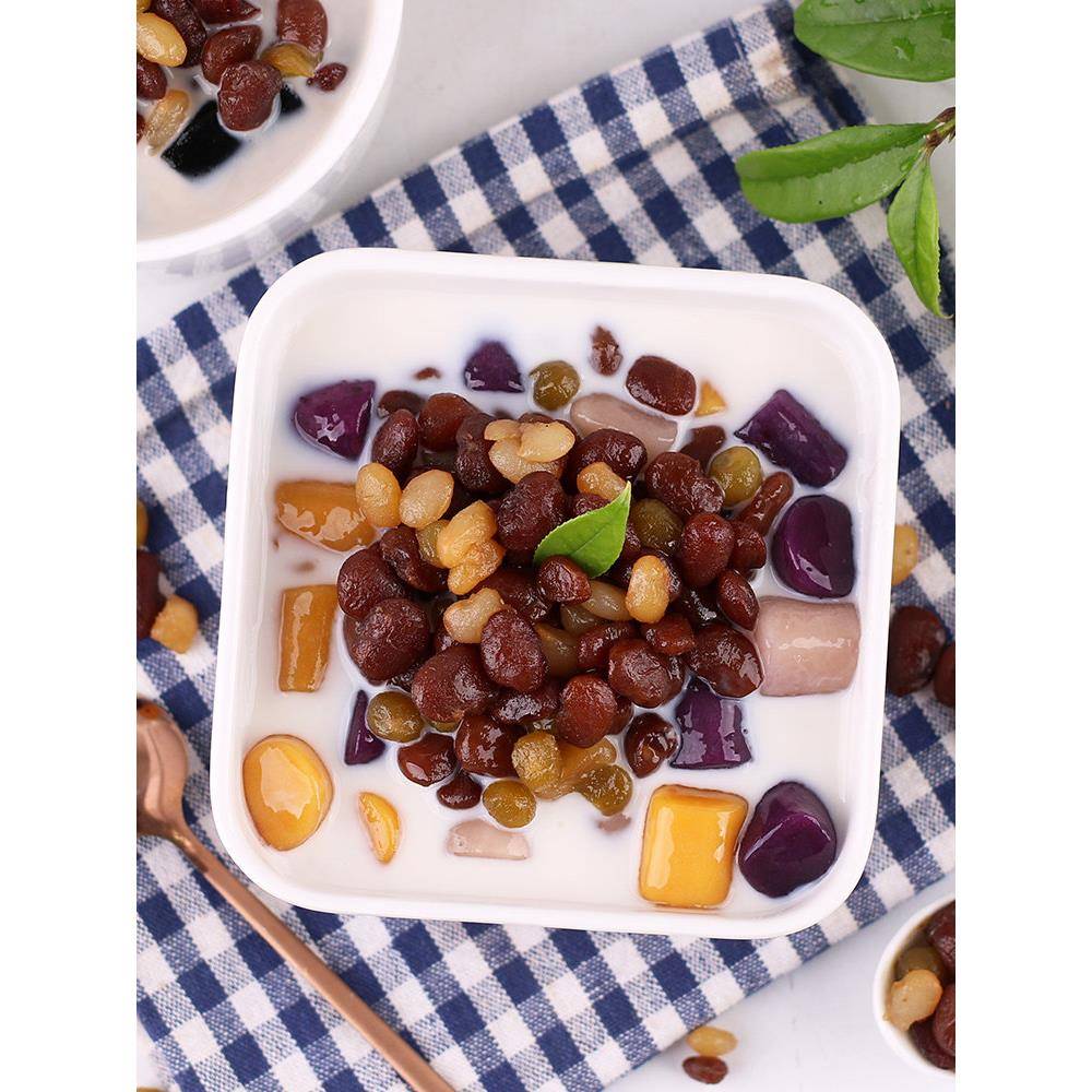 现货糖纳多彩豆1kg袋装 熟蜜豆即食红豆商用烘焙冰粉小配料奶茶店
