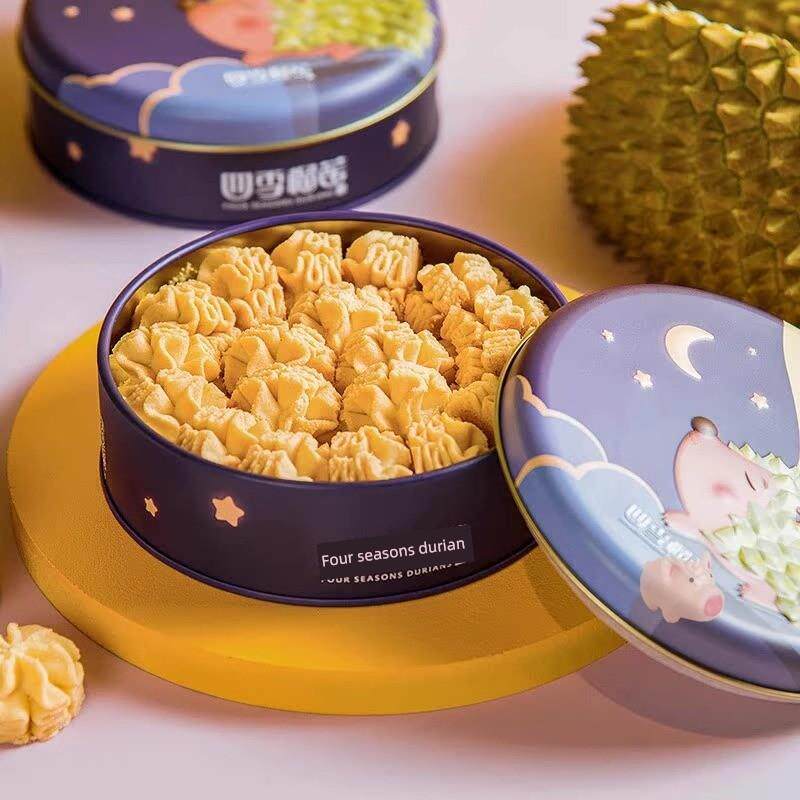 现货四季榴莲经典小花曲奇草莓抹茶绵软细腻办公室零食3盒装伴手