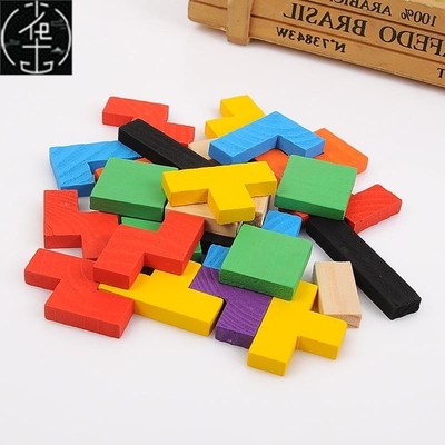 Tetris 100-variable box intelligence puLzzle children's wood