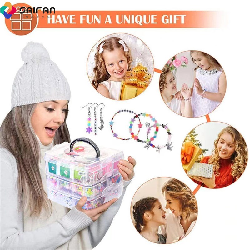 Children's letter braceletdiy饰品O材料穿珠三层套装手串配饰珠