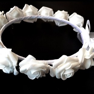 white Bridal headdress Cwreath wreath decoration