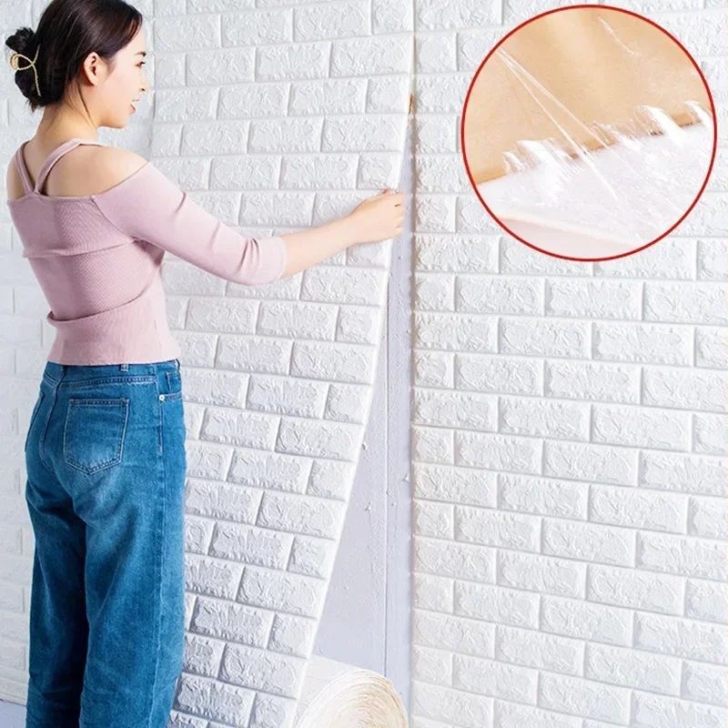1/3/5/10 M 3D Self-adhesive Wallpaper Stickers Brick YWall S