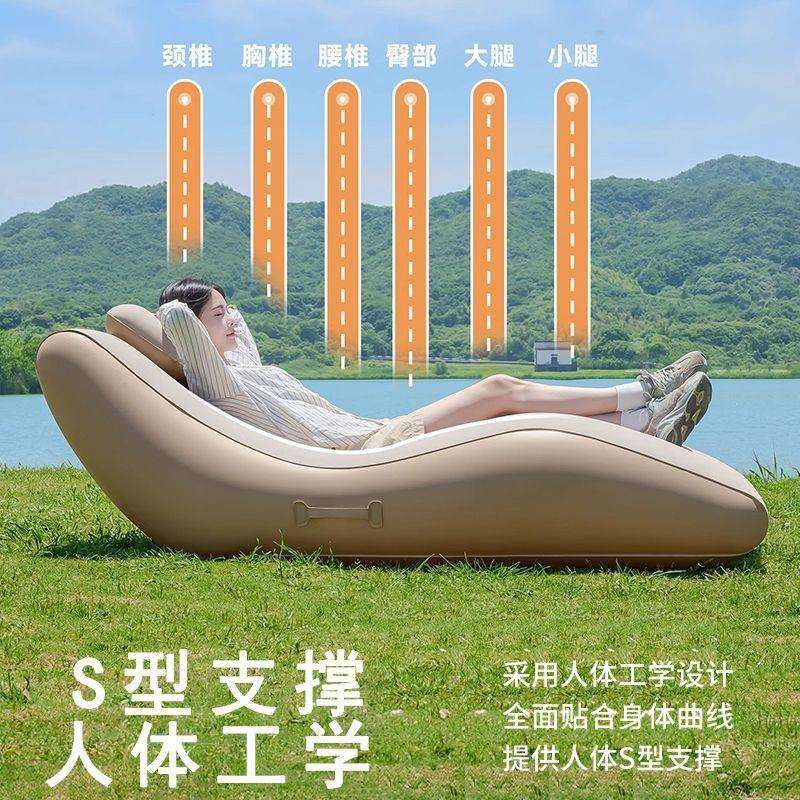 自动充气沙发电动户外沙发懒人充气沙发可躺充气躺椅空气沙发户外