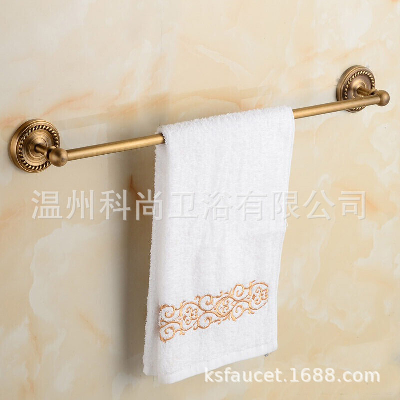 铜仿古麻花毛巾杆单杆卫生间