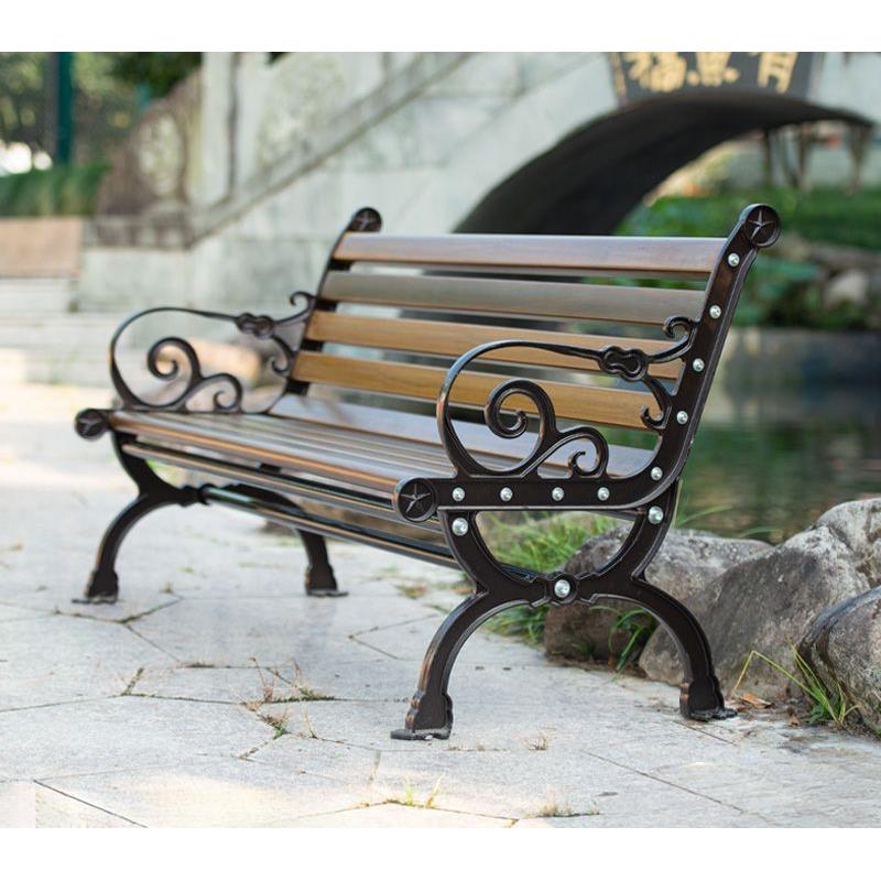 公园长椅户外室外防腐休闲实木靠背椅子座椅塑木广场庭院长条凳子