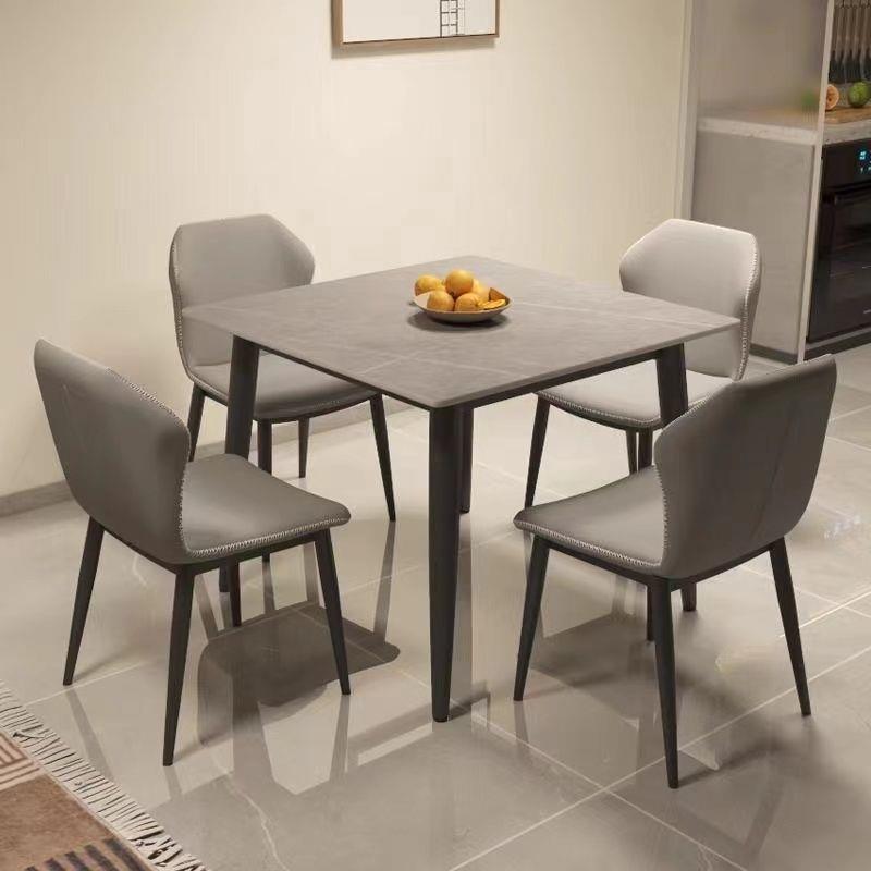 正方形岩板餐桌椅组合家用轻奢简约现代吃饭方桌小户型简易桌子