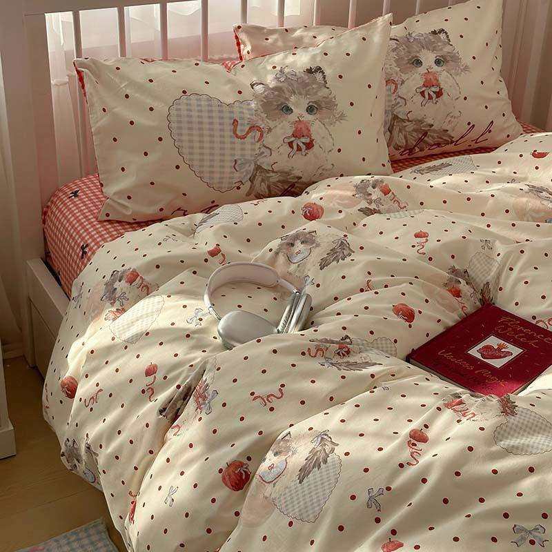 卡通纯棉床上四件套全棉可爱儿童床品冬季宿舍被套床单三件套床笠