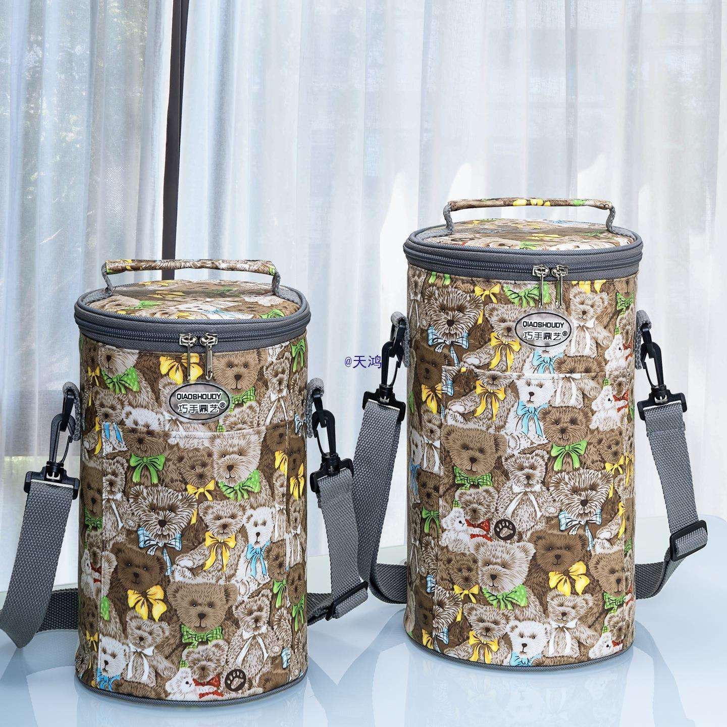 特高保温饭盒袋上班族便携免洗三四层圆形保温桶铝箔防水带饭包