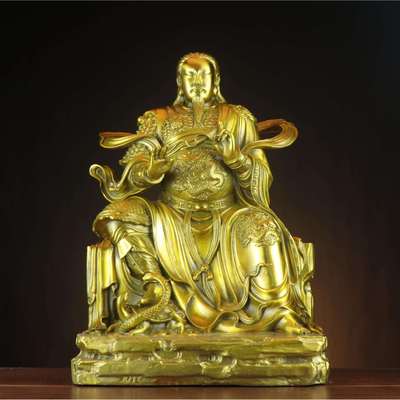 全铜玄天上帝佛摆件铜真武大帝神像家用供奉店铺玄武祖师