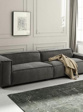 意式极简磨砂麂皮绒布豆腐块客厅沙发三四人位直排网红乳胶沙发