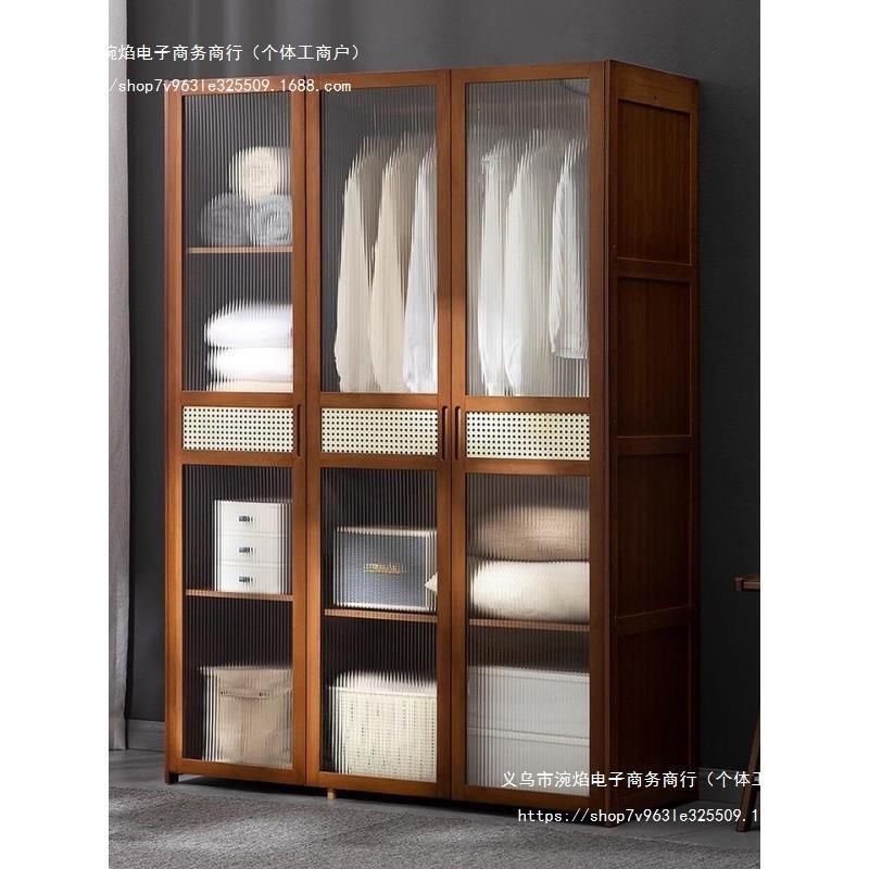 简易衣柜家用卧室出租房屋用组装实木儿童衣橱柜子置物架结实耐用