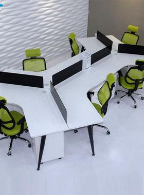 办公桌现代简约员工位职员卡座屏风卡位办公室桌椅组合四人位工位