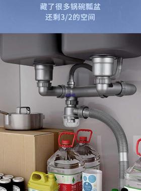 套装下盆洗菜洗碗下水管洗碗池厨房排水管道水器配件盆单双槽防臭